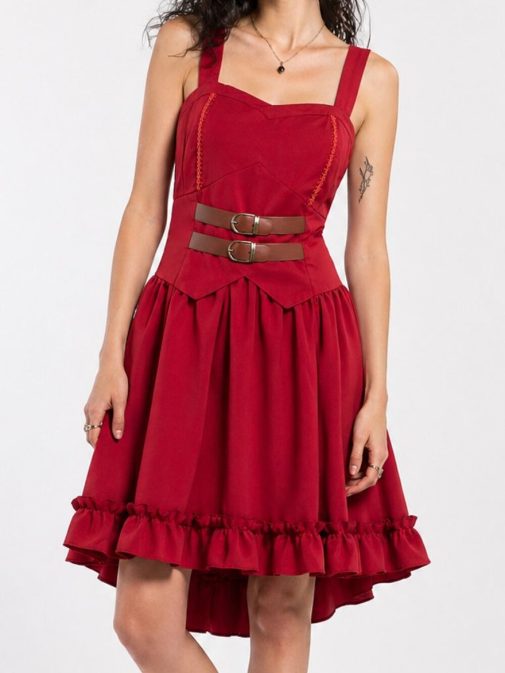 SCARLET DARKNESS Goth Steampunk Dress Burgundy Small